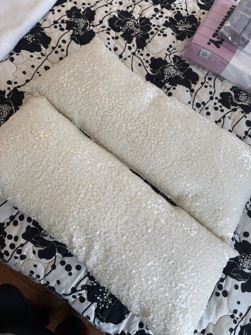 Amazon Sequin Accent Pillows - Cream Sparkle Set of 2